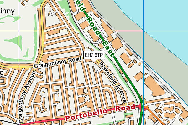 EH7 6TP map - OS VectorMap District (Ordnance Survey)