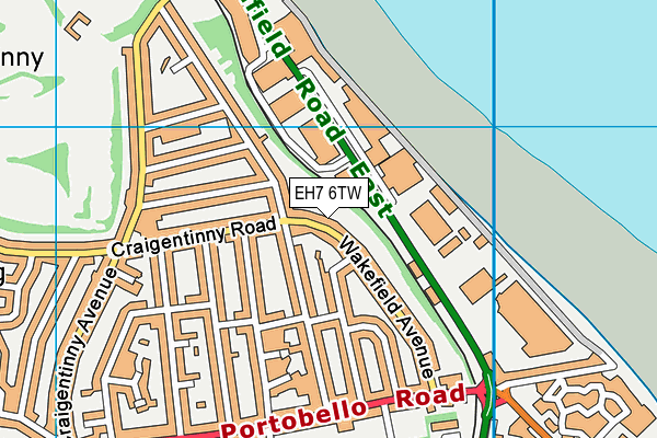 EH7 6TW map - OS VectorMap District (Ordnance Survey)