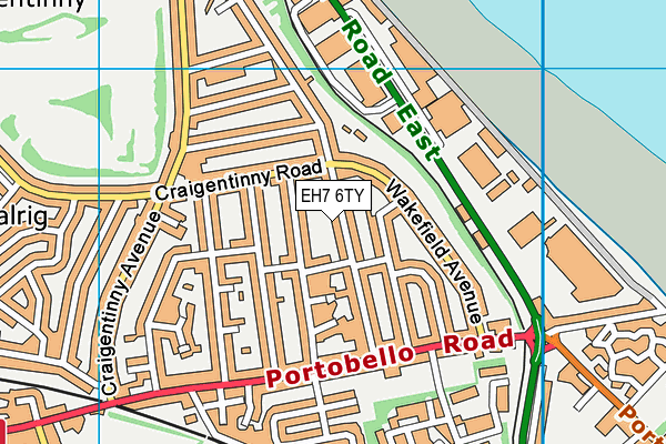 EH7 6TY map - OS VectorMap District (Ordnance Survey)