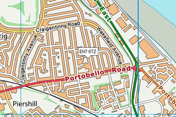 EH7 6TZ map - OS VectorMap District (Ordnance Survey)