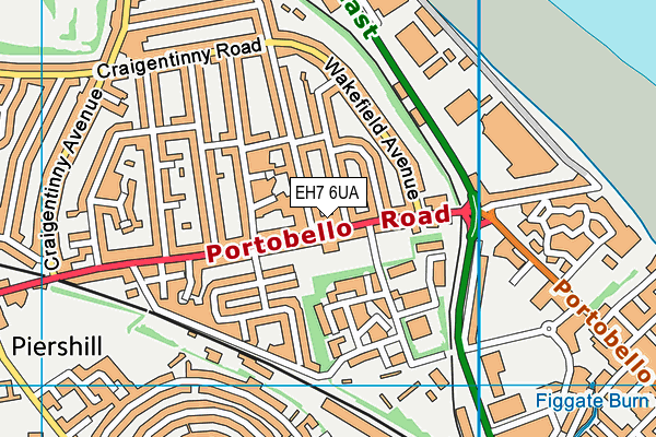 EH7 6UA map - OS VectorMap District (Ordnance Survey)