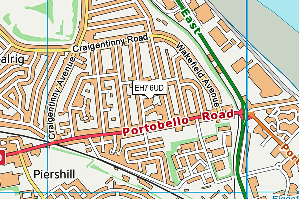 EH7 6UD map - OS VectorMap District (Ordnance Survey)