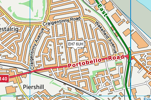 EH7 6UH map - OS VectorMap District (Ordnance Survey)