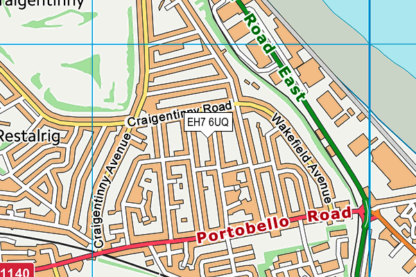 EH7 6UQ map - OS VectorMap District (Ordnance Survey)