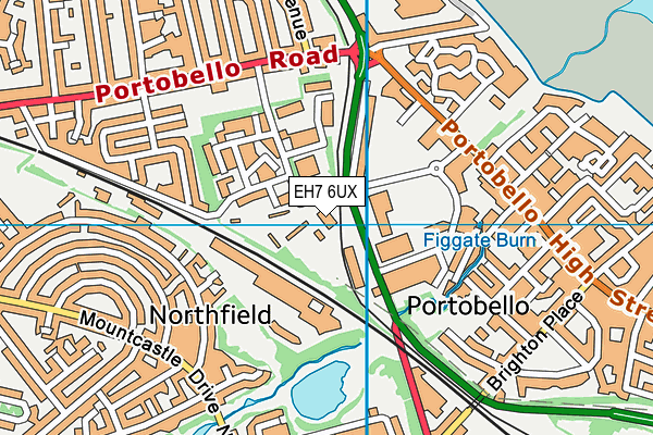 EH7 6UX map - OS VectorMap District (Ordnance Survey)