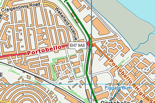 EH7 9AS map - OS VectorMap District (Ordnance Survey)