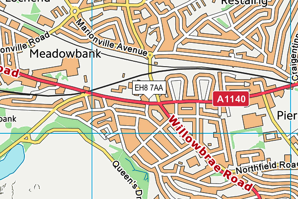 EH8 7AA map - OS VectorMap District (Ordnance Survey)