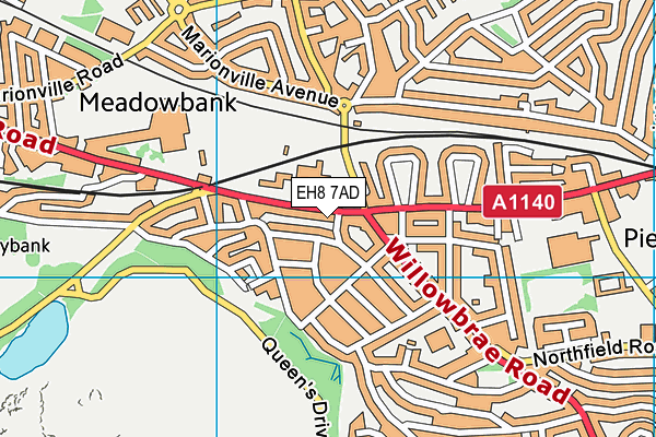 EH8 7AD map - OS VectorMap District (Ordnance Survey)