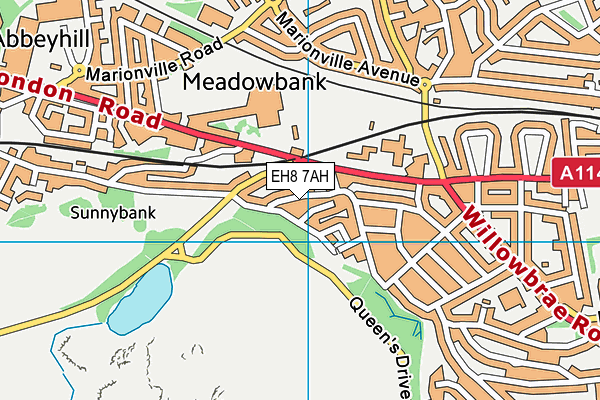 EH8 7AH map - OS VectorMap District (Ordnance Survey)