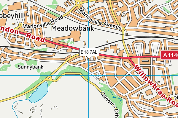 EH8 7AL map - OS VectorMap District (Ordnance Survey)