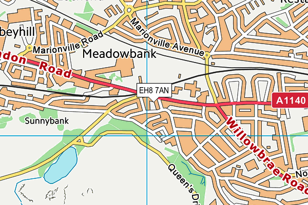 EH8 7AN map - OS VectorMap District (Ordnance Survey)