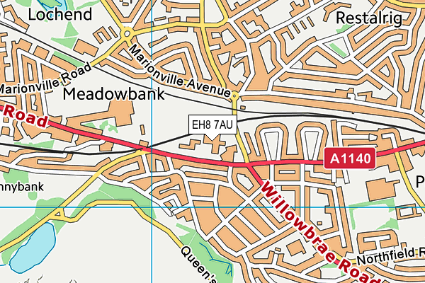 EH8 7AU map - OS VectorMap District (Ordnance Survey)