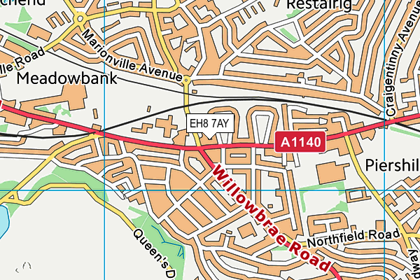 EH8 7AY map - OS VectorMap District (Ordnance Survey)