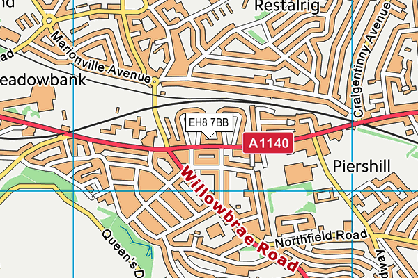 EH8 7BB map - OS VectorMap District (Ordnance Survey)