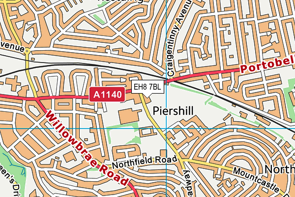 EH8 7BL map - OS VectorMap District (Ordnance Survey)