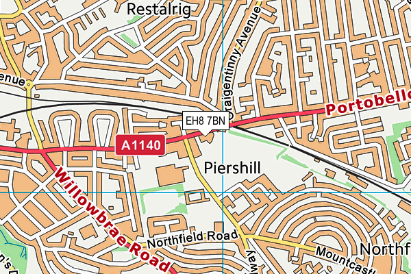 EH8 7BN map - OS VectorMap District (Ordnance Survey)