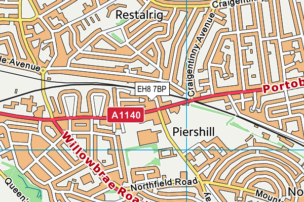 EH8 7BP map - OS VectorMap District (Ordnance Survey)