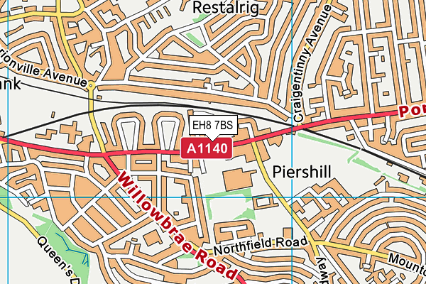 EH8 7BS map - OS VectorMap District (Ordnance Survey)