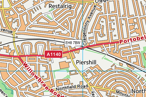 EH8 7BW map - OS VectorMap District (Ordnance Survey)