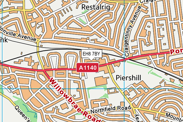 EH8 7BY map - OS VectorMap District (Ordnance Survey)