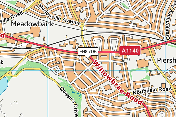 EH8 7DB map - OS VectorMap District (Ordnance Survey)