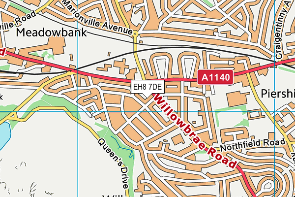 EH8 7DE map - OS VectorMap District (Ordnance Survey)