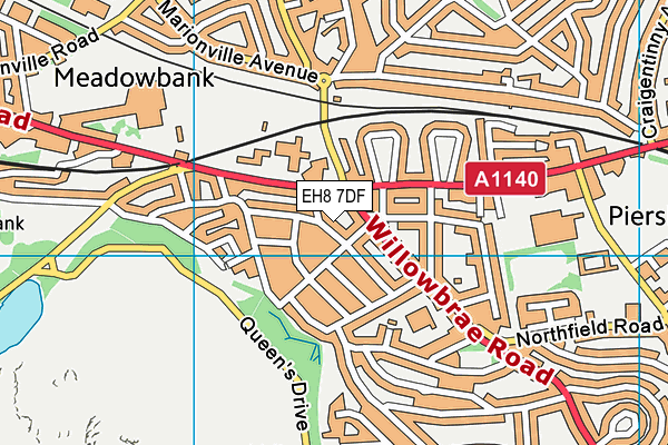 EH8 7DF map - OS VectorMap District (Ordnance Survey)