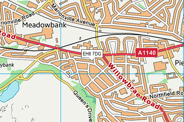 EH8 7DG map - OS VectorMap District (Ordnance Survey)