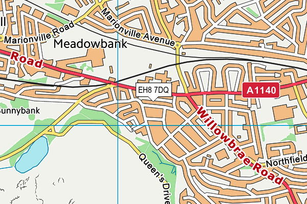 EH8 7DQ map - OS VectorMap District (Ordnance Survey)