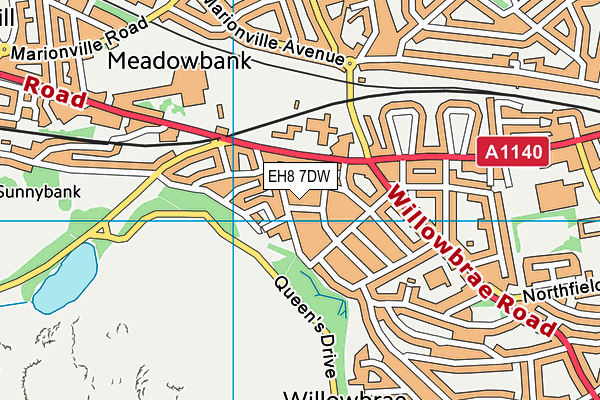 EH8 7DW map - OS VectorMap District (Ordnance Survey)