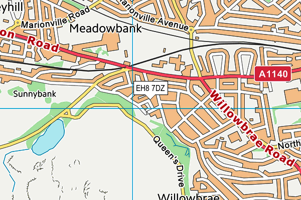 EH8 7DZ map - OS VectorMap District (Ordnance Survey)