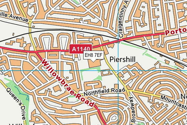 EH8 7EF map - OS VectorMap District (Ordnance Survey)