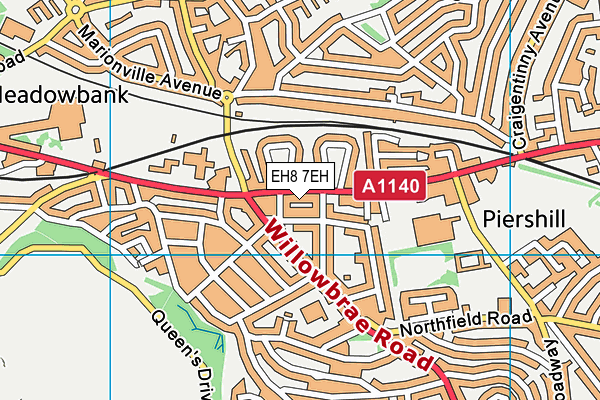 EH8 7EH map - OS VectorMap District (Ordnance Survey)