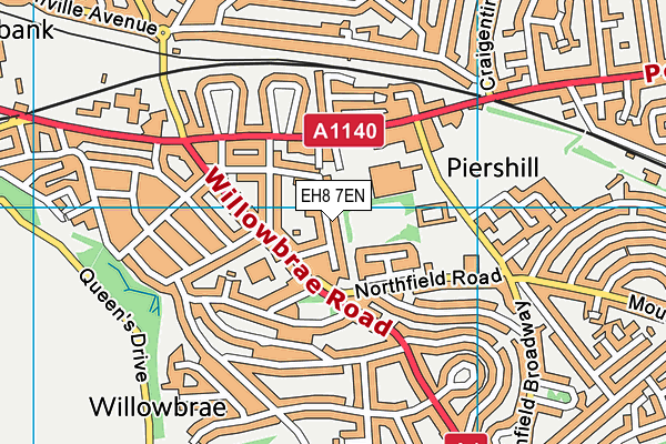 EH8 7EN map - OS VectorMap District (Ordnance Survey)