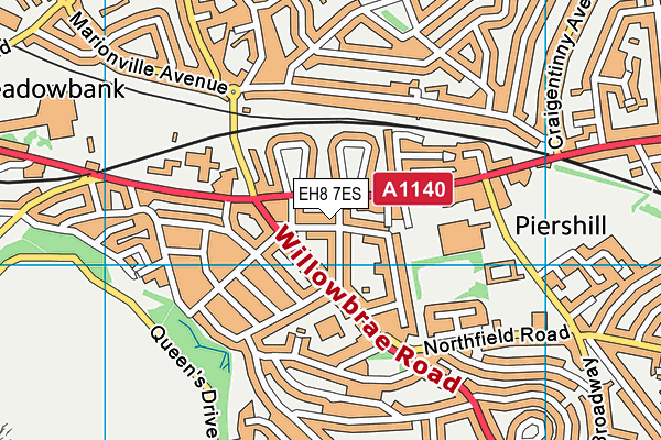 EH8 7ES map - OS VectorMap District (Ordnance Survey)