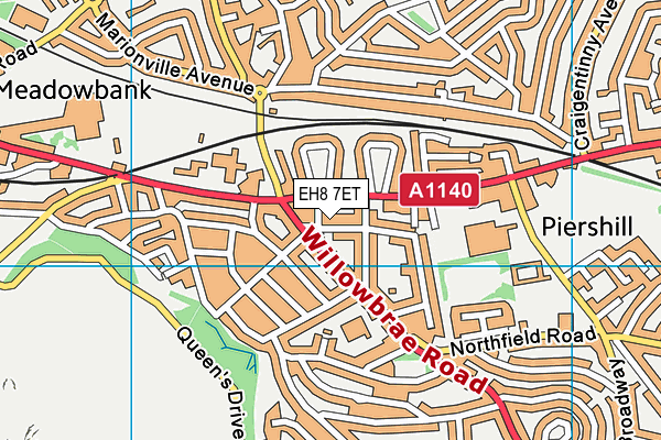 EH8 7ET map - OS VectorMap District (Ordnance Survey)