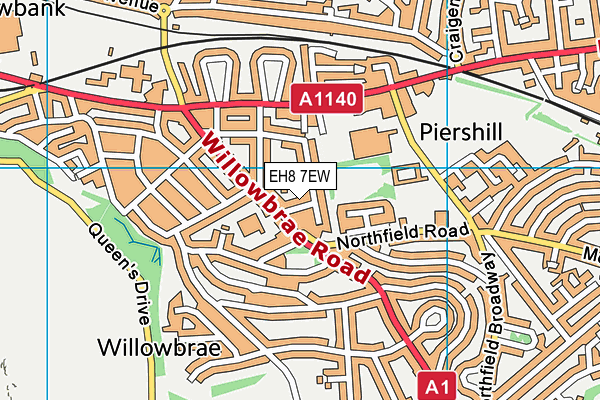 EH8 7EW map - OS VectorMap District (Ordnance Survey)