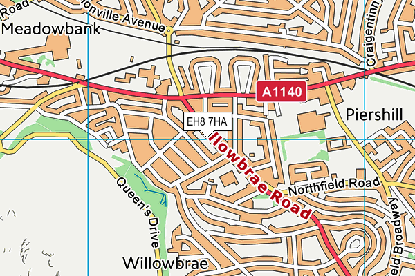 EH8 7HA map - OS VectorMap District (Ordnance Survey)