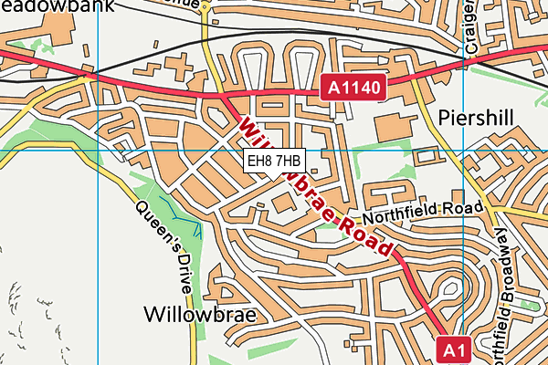 EH8 7HB map - OS VectorMap District (Ordnance Survey)