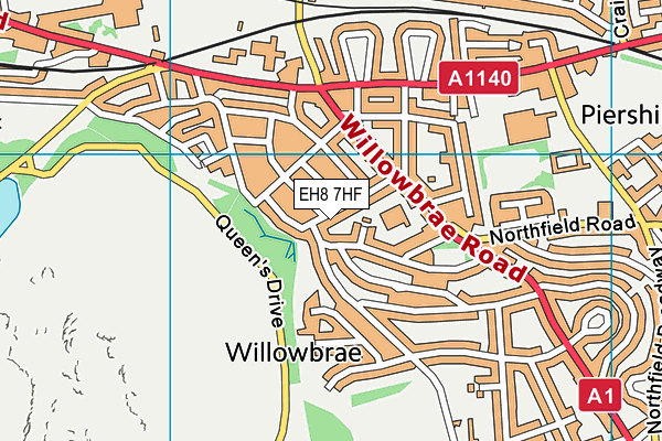 EH8 7HF map - OS VectorMap District (Ordnance Survey)