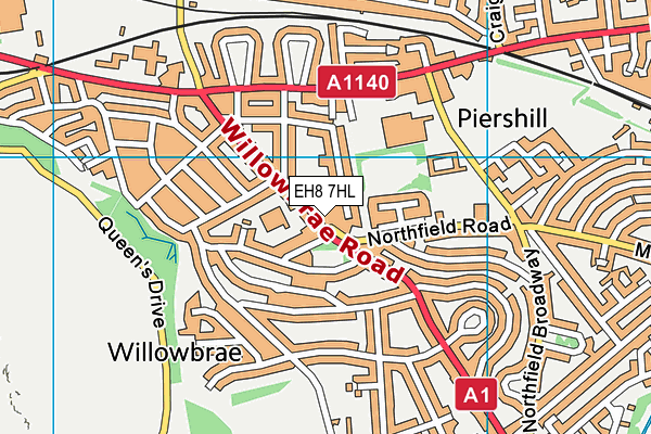 EH8 7HL map - OS VectorMap District (Ordnance Survey)