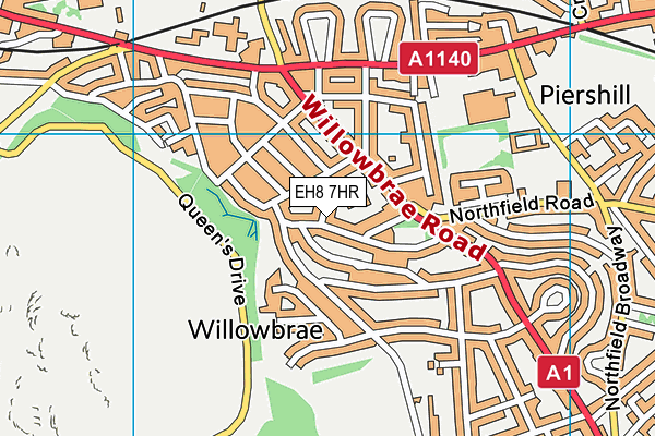 EH8 7HR map - OS VectorMap District (Ordnance Survey)