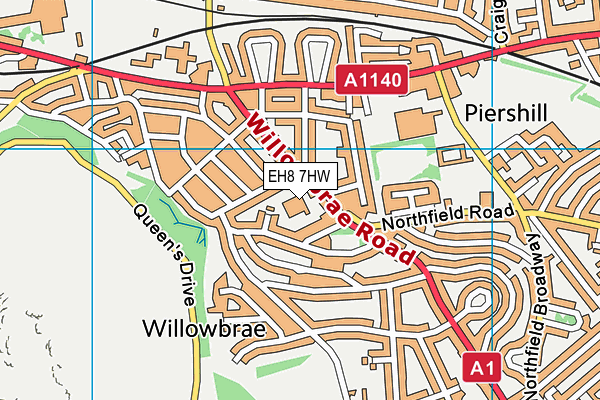 EH8 7HW map - OS VectorMap District (Ordnance Survey)