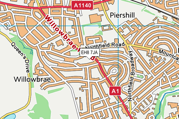 EH8 7JA map - OS VectorMap District (Ordnance Survey)