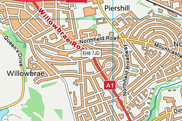 EH8 7JD map - OS VectorMap District (Ordnance Survey)