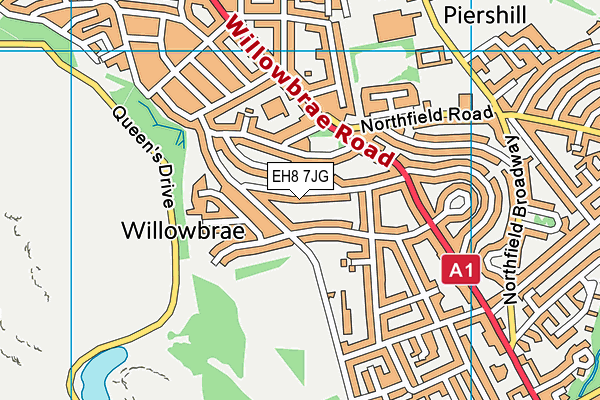 EH8 7JG map - OS VectorMap District (Ordnance Survey)