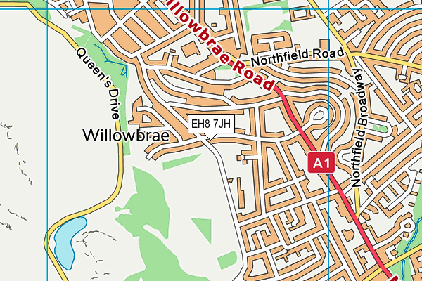 EH8 7JH map - OS VectorMap District (Ordnance Survey)