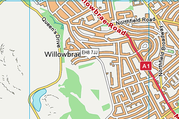 EH8 7JJ map - OS VectorMap District (Ordnance Survey)