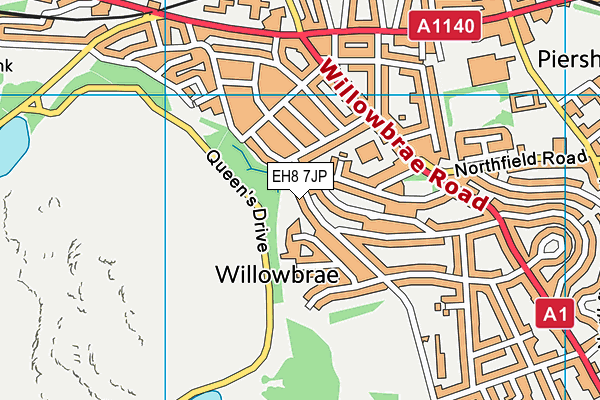 EH8 7JP map - OS VectorMap District (Ordnance Survey)