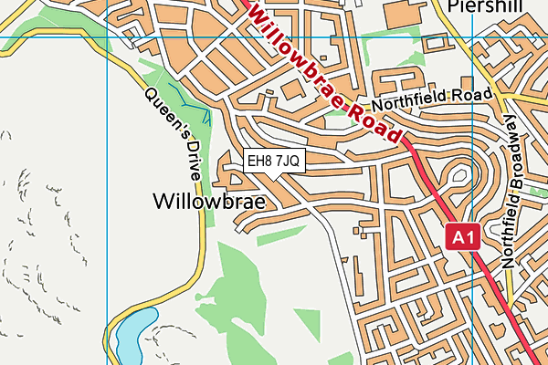 EH8 7JQ map - OS VectorMap District (Ordnance Survey)